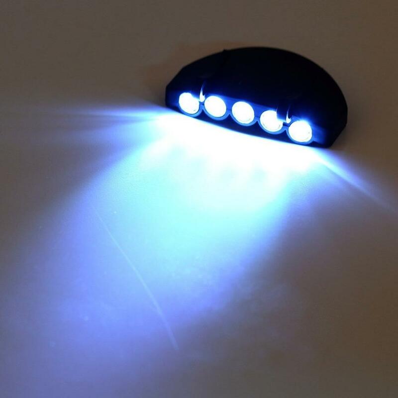 Lampe frontale pratique à 5 LED, idéale pour la pêche en plein air, le Camping, la chasse, le chapeau de randonnée, torche avec Clip