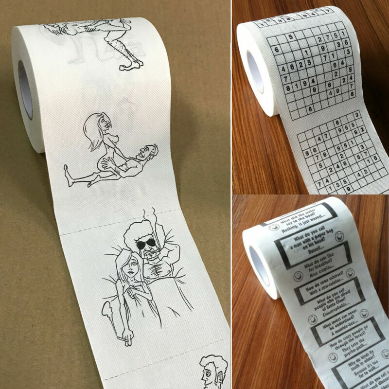 Rollos de papel de broma superdivertido, toallitas de papel higiénico, rollos de papel de baño suaves de 3 capas