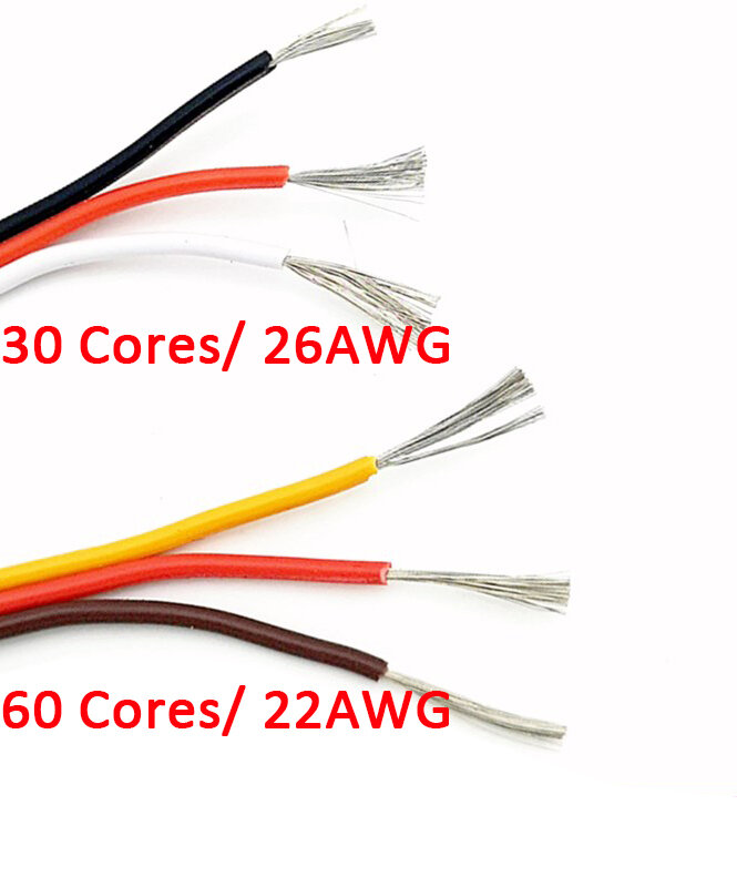 5 metros cabo de extensão servo 22/26awg fio estendido fiação 30/60 núcleos cabo de ligação para rc helicóptero zangão carros