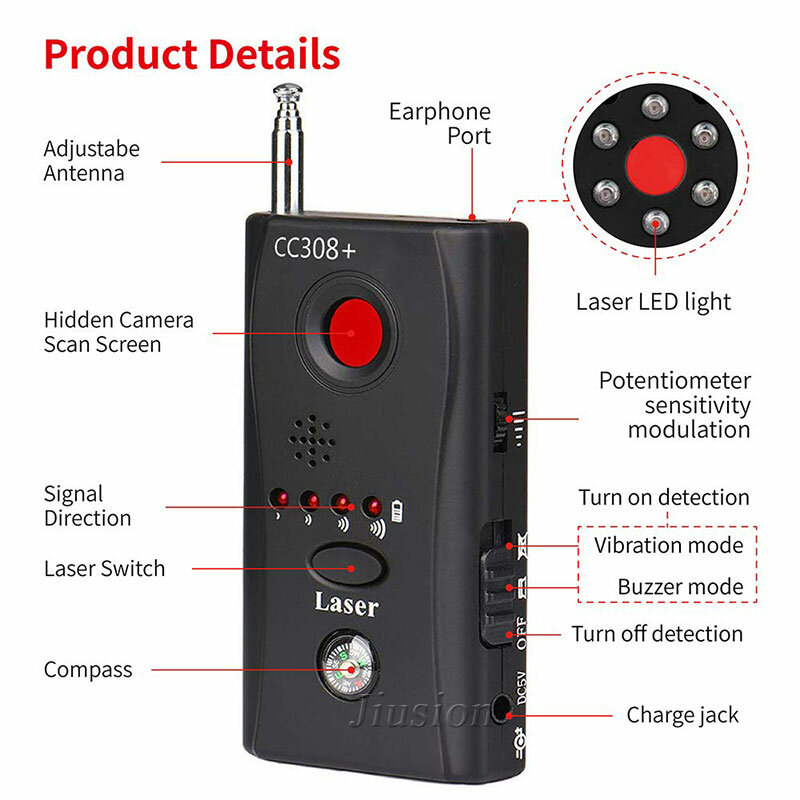 Detector de insectos antiespía de rango completo CC308 Gizli Kamera, búsqueda de Mini cámara inalámbrica, señal oculta, buscador de dispositivos GSM, seguridad de privacidad