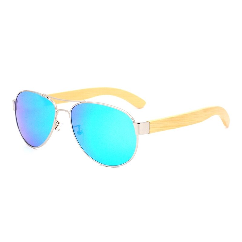 LONSY-gafas de sol polarizadas de alta calidad para hombre, lentes de sol de madera de bambú, clásicas, rectangulares, de Metal, montura UV400, para conducción al aire libre