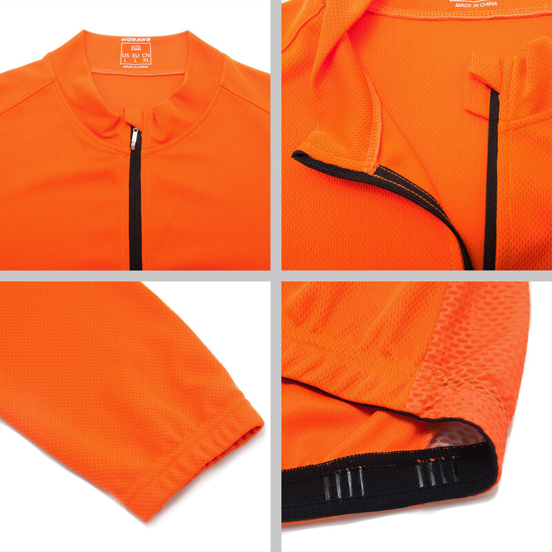 WOSAWE-Chaqueta reflectante de malla transpirable para hombre, maillot de manga larga a prueba de viento para Ciclismo de montaña