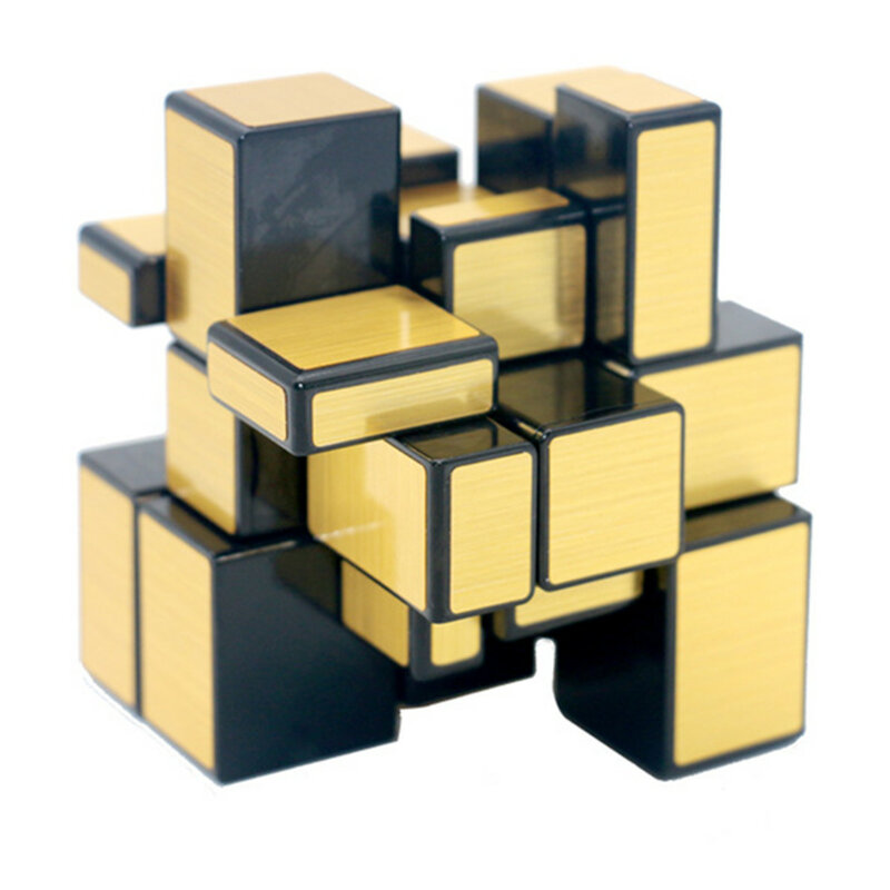QiYi 3X3X3 Mirror Magic Cube ปริศนาความเร็ว Magico Cube เด็กของเล่นเด็กทองสติกเกอร์เงินสติกเกอร์