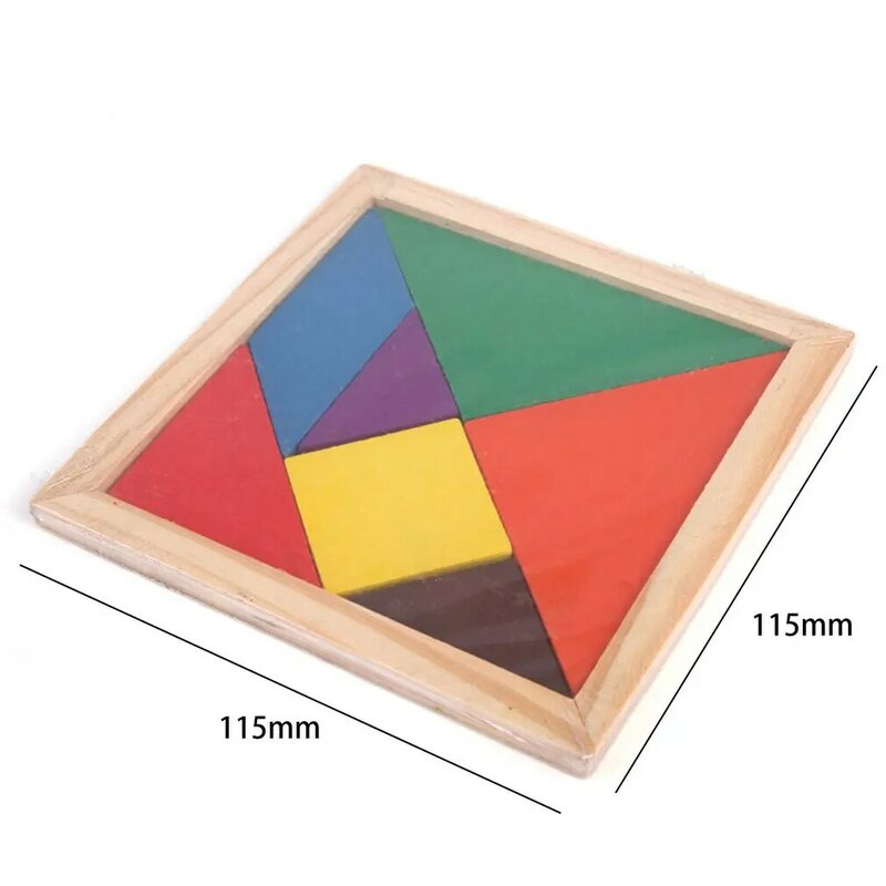 Zabawa drewniana geometria romb Puzzle Tangram kształt poznawczy rozwój intelektualny edukacyjne zabawki edukacyjne dla dzieci
