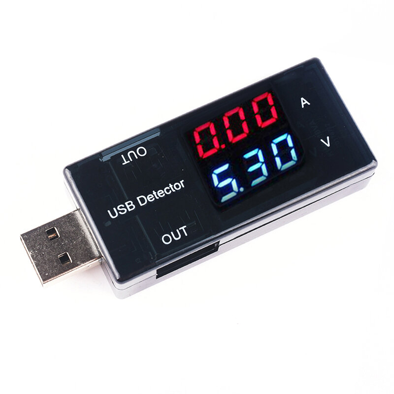 USB โวลต์มิเตอร์แอมป์มิเตอร์เครื่องทดสอบแรงดันไฟฟ้า LCD ดิจิตอลจอแสดงผลแบตเตอรี่เครื่องทดสอบความจุการวัด USB Charge INDICATOR