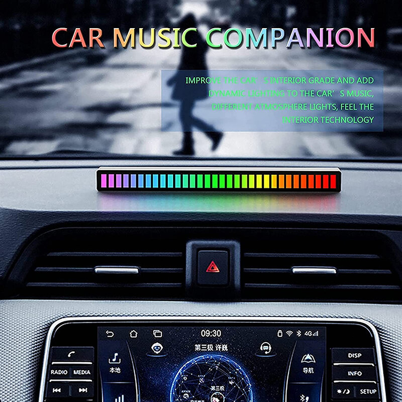 Bluetooth USB ricarica 32-40 LED lampada da notte musica suono App livello di controllo luce atmosfera ambientale Audio ritmo luce casa auto