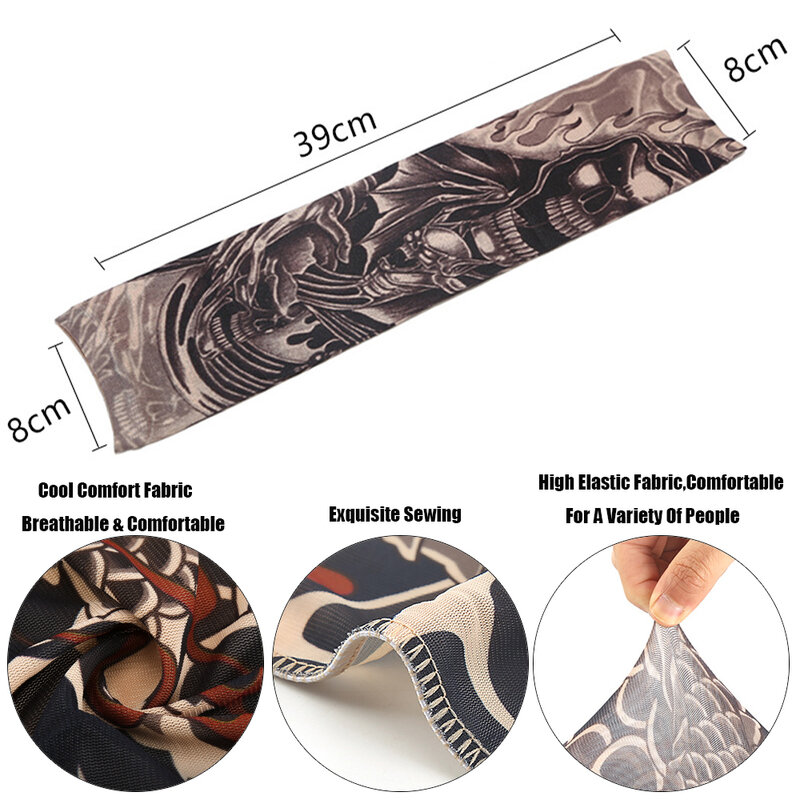 1Pc New Running Summer Cooling Outdoor Sport Basketball Arm Cover Flower Arm Sleeves Tattoo Arm Sleeves Sun Protection
