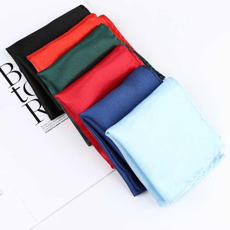 15 Colors Men White Handkerchief Suit Pocket Towel Accessories Wedding Banquet Anniversary Commercial Black Red Blue