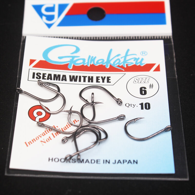 Gamakatsu amo da pesca 10 pz/lotto Iseama Circle carpa Eyed amo da pesca taglia 1/0-14 # anello occhio giappone ami da pesca gancio singolo
