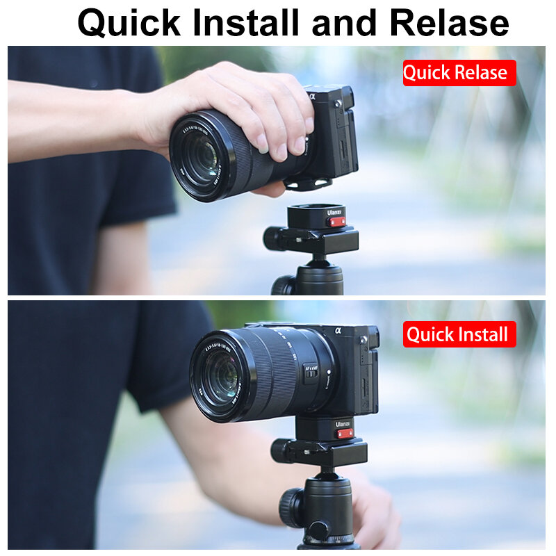 Ulanzi Claw Quick Release płyta systemowa 1/4 ''podstawa do montażu na statywie pasek na ramię do aparatów Sony Canon Nikon DSLR