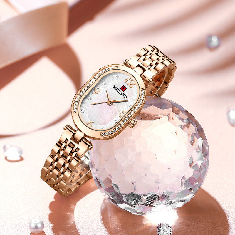 REWARD montre Bracelet ovale en or pour femmes étanche à Quartz nouvelle collection 2021 montre femme
