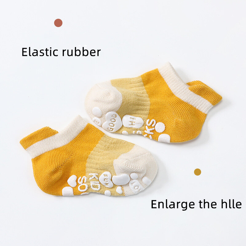 Calcetines antideslizantes para bebé, medias de malla de algodón, accesorios para recién nacido, 0 a 12 años, lote de 5 pares