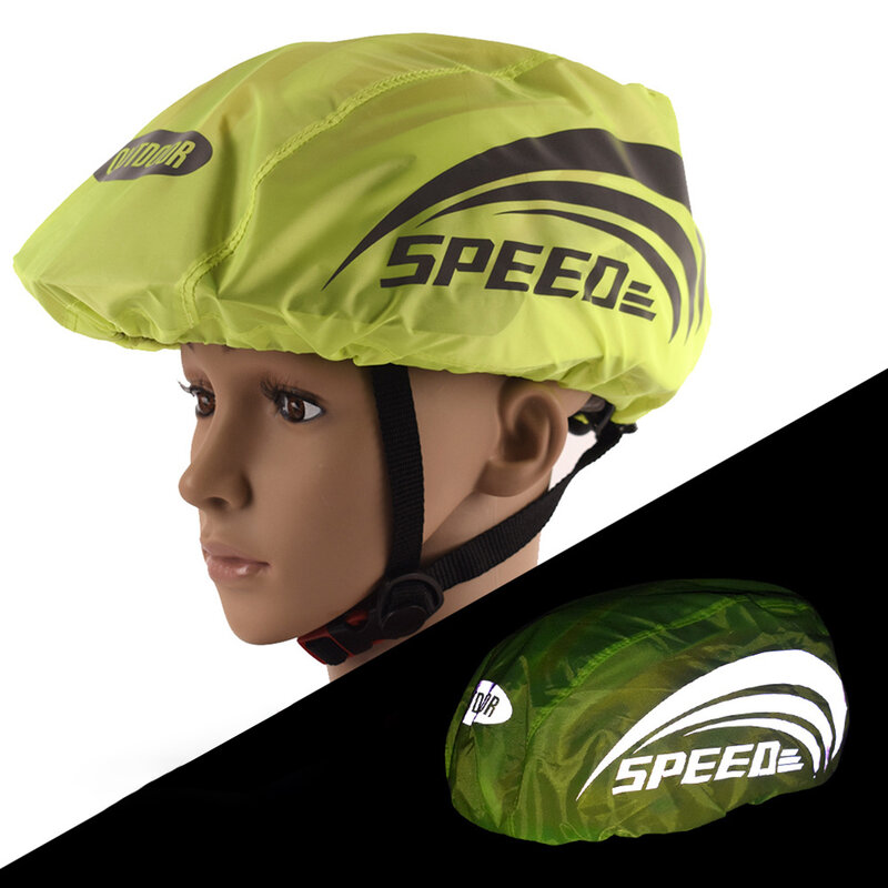 Copertura impermeabile per casco da bicicletta con striscia riflettente ciclismo MTB casco da bici da strada copertura antipioggia copertura protettiva in tessuto Oxford