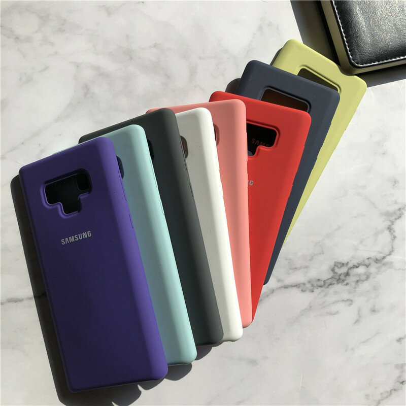 Оригинальный жидкий силиконовый чехол для Samsung Galaxy Note 9, шелковистая мягкая сенсорная оболочка для Galaxy Note9, полная защитная задняя крышка