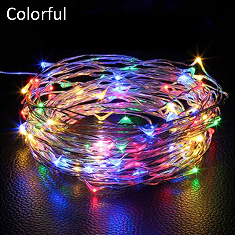 LED String Lights For Wedding Party Garden 10M 100LEDs Silver Wire String LED Fairy Lights Decorative Light With Battery Box