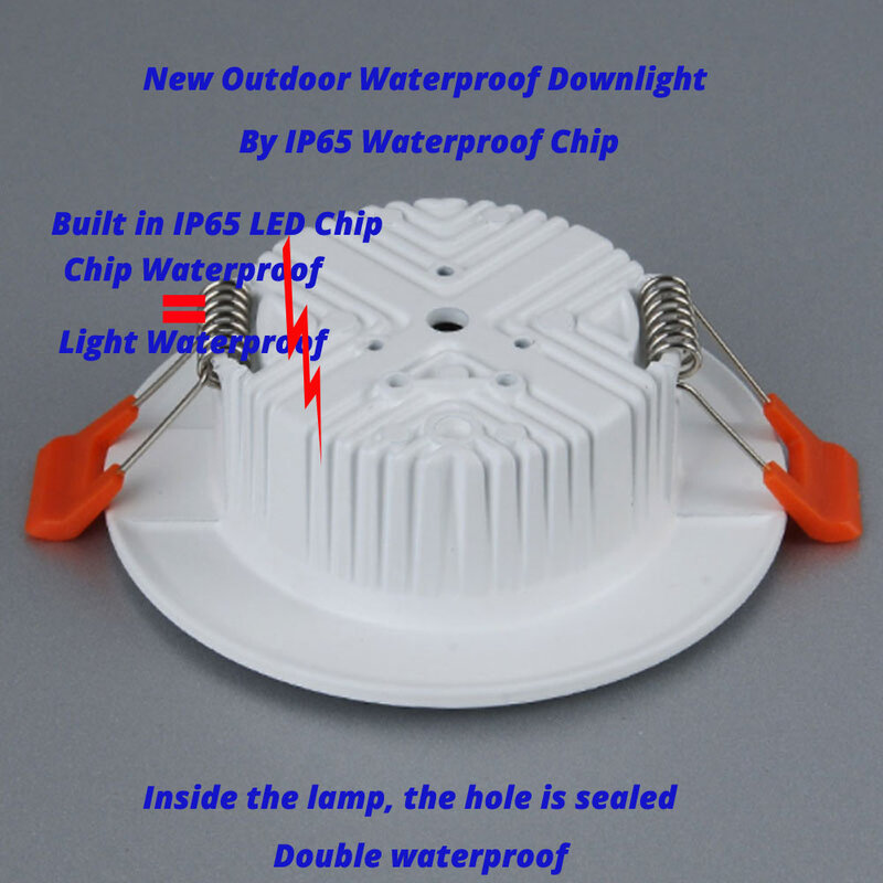 220V nowy odkryty wodoodporny Chip LED typu Downlight ściemniania IP65 7W 9W 12W 15W sufit ciepły zimny biały kuchnia toaleta wc lampa