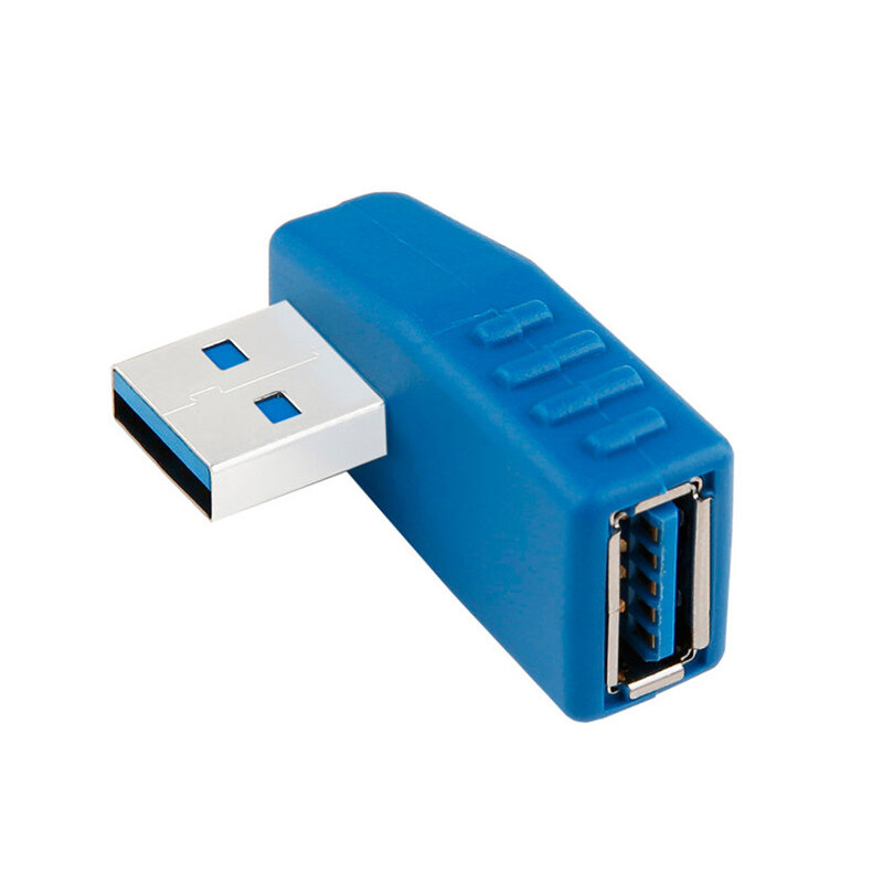 블랙/블루 90도 왼쪽으로 각진 USB 3.0 2.0 남성 여성 M/F 어댑터 커넥터 변환기