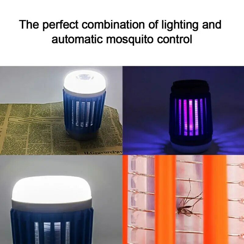 Solar led mosquito assassino lâmpada doméstica à prova dusb água usb recarregável iluminação mosquito armadilha mudo repelente de mosquito elétrico
