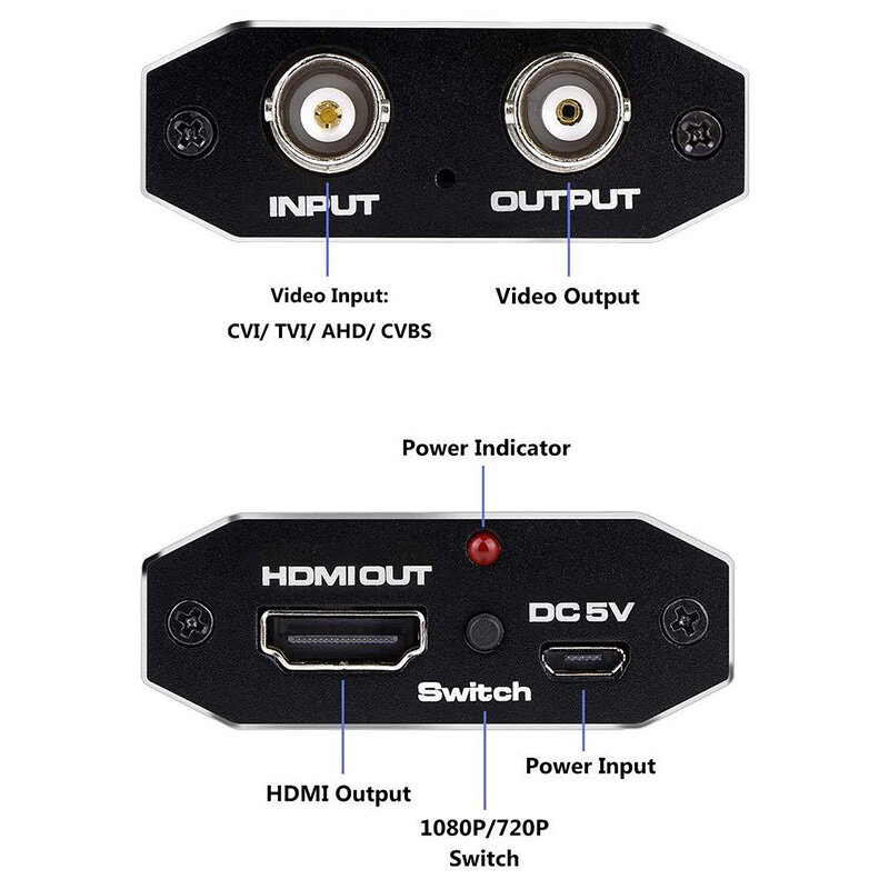 Adaptador de Vídeo BNC para HDMI, Conversor para Monitor, DVRs HDTV, Full HD, 4K, 720P, 1080P, 3MP, 4MP, 5MP, TVI, CVI, AHD