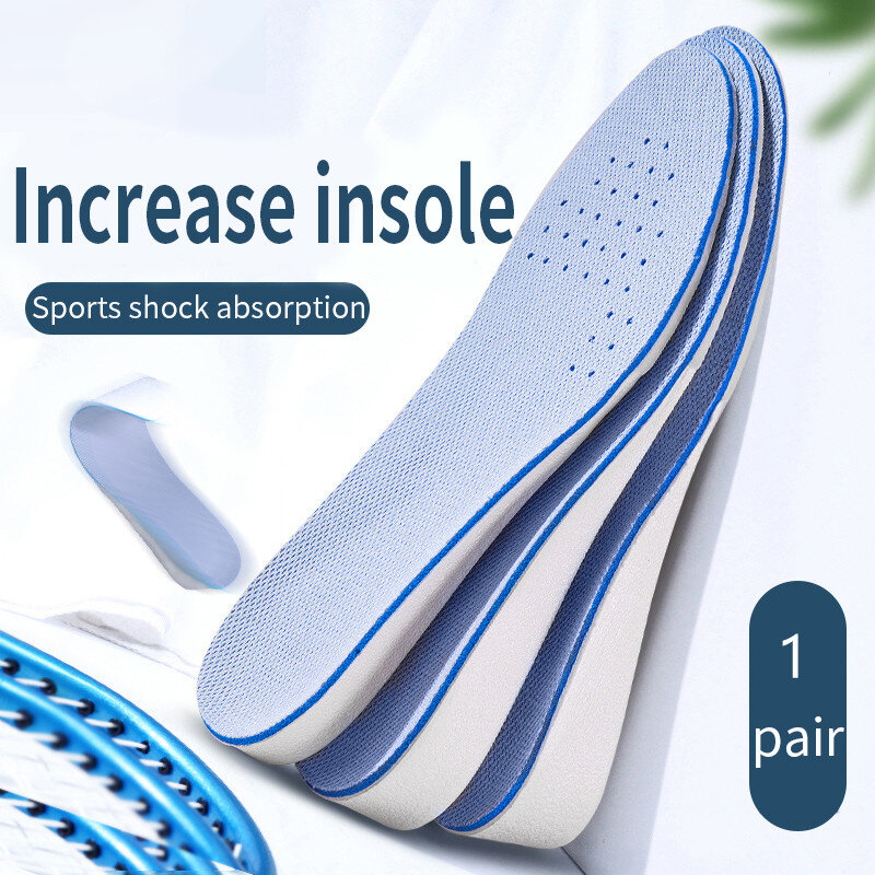 Ultra บางที่มองไม่เห็นความสูงเพิ่ม Insoles Breathable สบายโพลีเอสเตอร์ด้านล่างรองเท้าสูง1-3.5ซม.Unisex