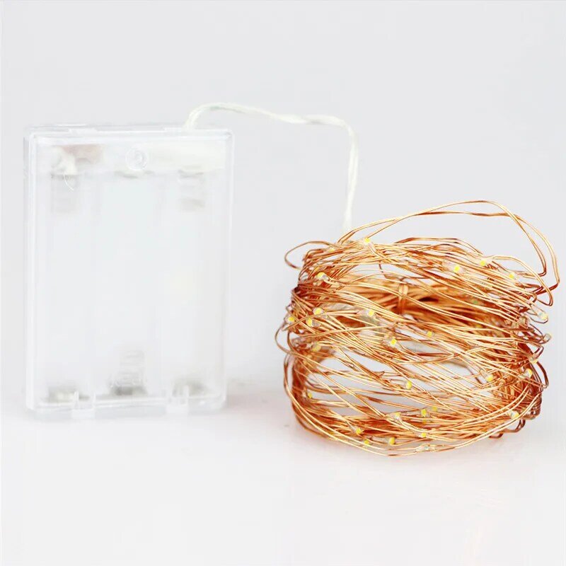 PheiLa 3M 20 LED Battery Copper Wire String Light  Waterproof Fairy Garland Lamp for Indoor Holiday Wedding Party Decor Lighting