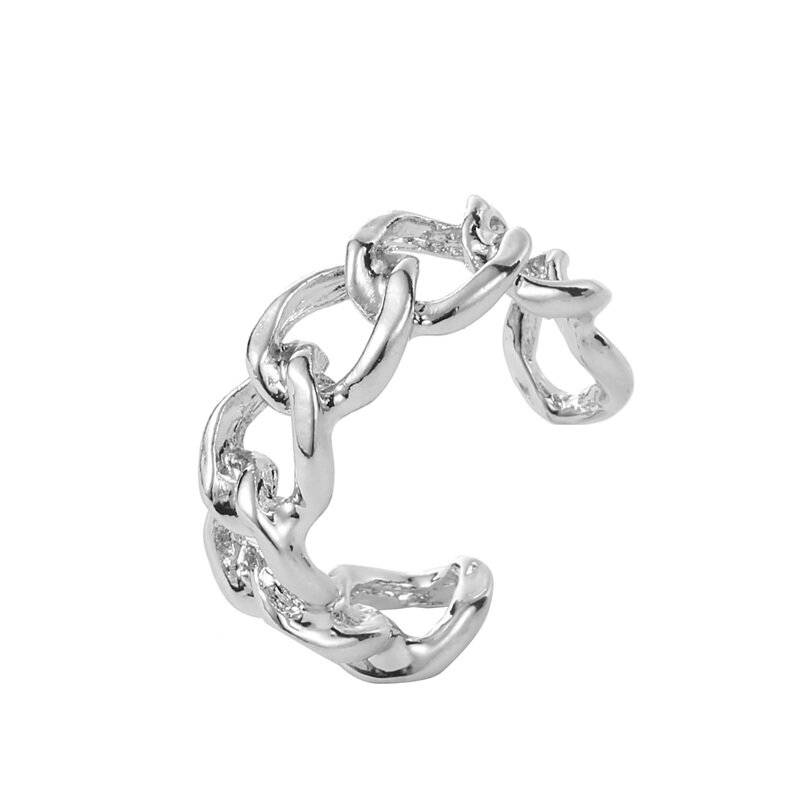 Anello a forma di catena con placcatura Color oro largo 7mm per anello Midi grosso gotico Vintage Unisex accessorio antico per gioielli