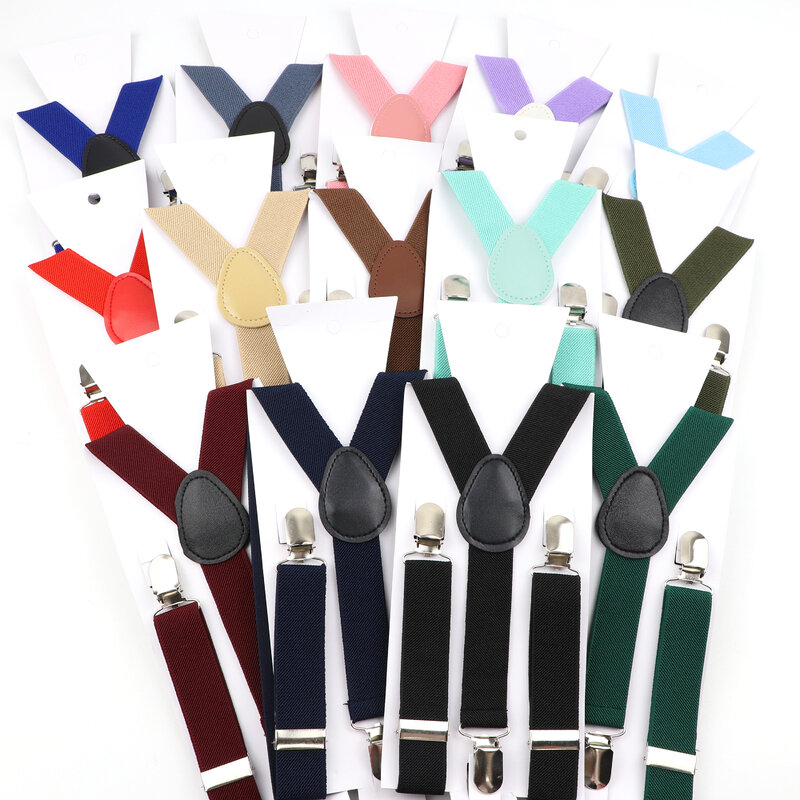 Heißer Verkauf Einfarbig Elastische Leder Kinder Hosenträger Verstellbaren Trägern Für Kinder Junge Mädchen Hemd Hosen Rock Klassische Zubehör
