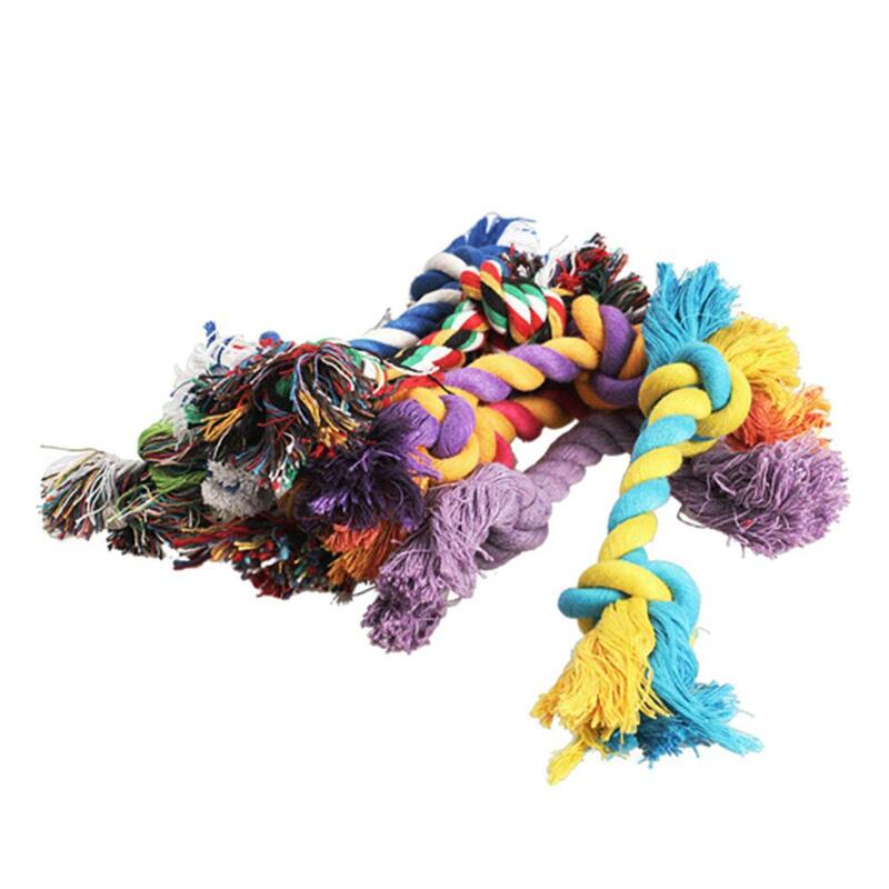 40%HOTDog Puppy Cotton Braided Double Knot Rope Chew Anti Bite Funny Toy Pet Supplies