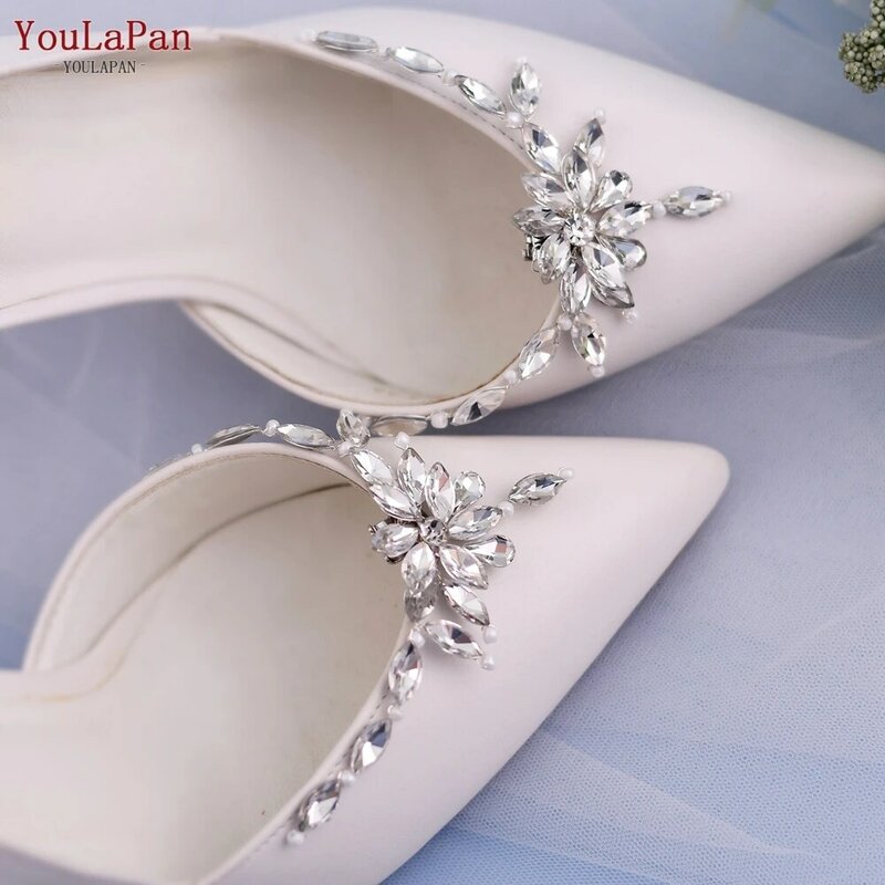 TOPQUEEN-hebilla de zapatos de novia Europea X34, decoración de zapatos de boda, hebilla de zapato de diamantes de imitación brillantes, Clips de zapatos de diamantes extraíbles hechos a mano