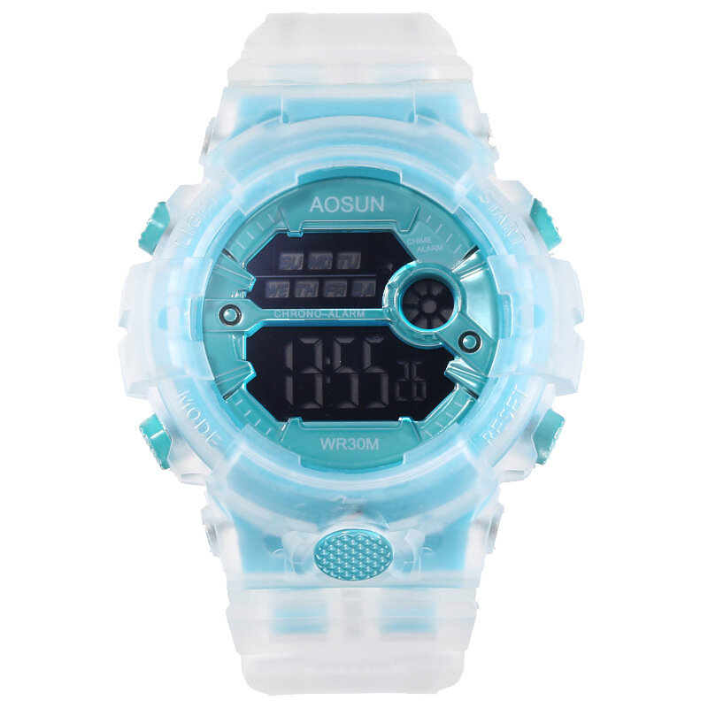 UTHAI CE35 Kinder Sport Uhr für Mädchen Jungen Jugendliche Kind Digitale Elektronische Uhren Armbanduhr Transparent Gelee Wasserdicht Schwimmen