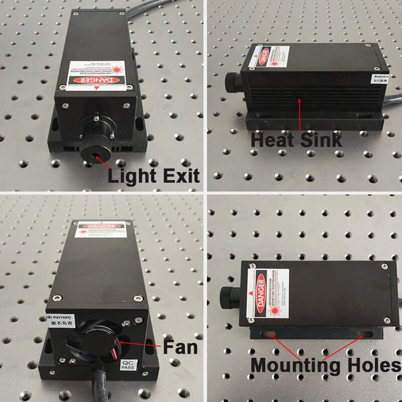 Módulo de laser de alta potência, 355nm, uv, 20mw, 50mw, 100mw, pode saída de fibra de casal