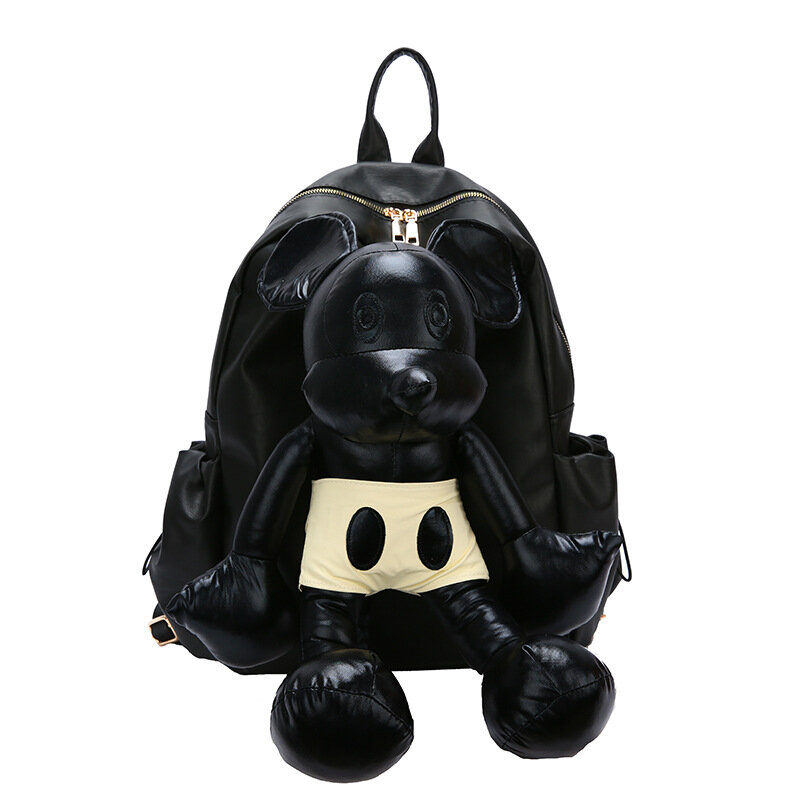 Рюкзак с Микки Маусом, Высококачественная женская школьная сумка на плечо, Женский дорожный рюкзак из искусственной кожи, модная вместител...