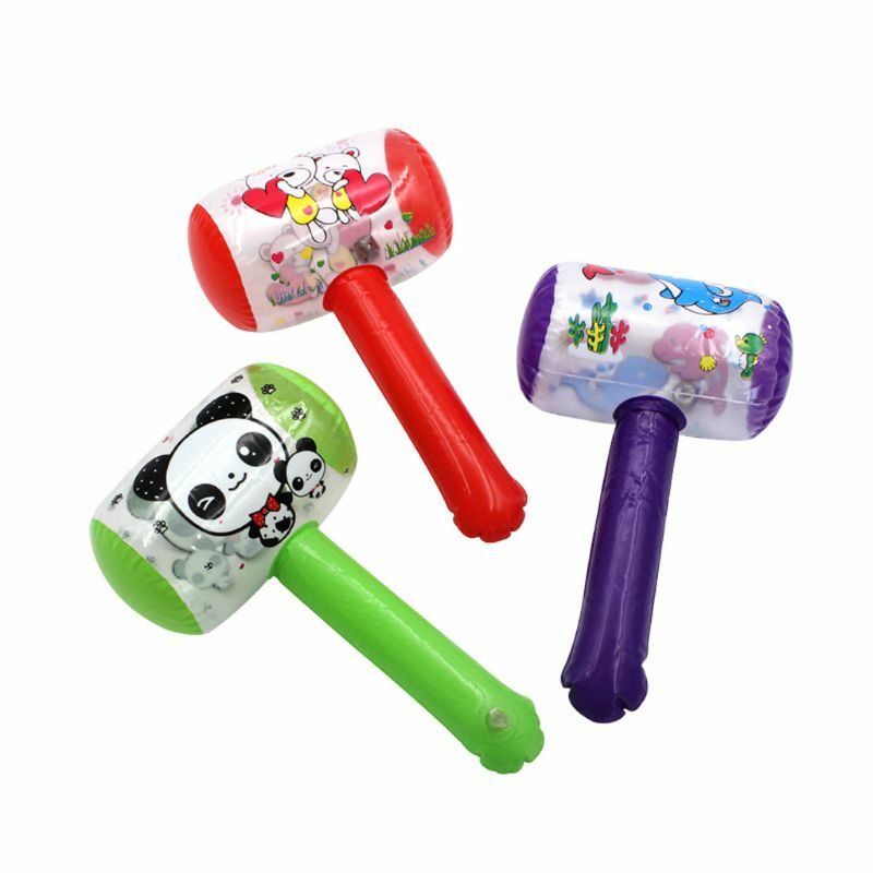 Crianças dos desenhos animados brinquedo inflável martelo com sino martelo de ar brinquedos educativos festa favores banheira do bebê brinquedo de banho inflável