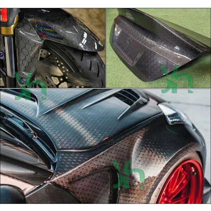 Tissu en fibre de carbone noir à motif de football 3K240g, adapté à la coque, au capot, au coffre, à la gorge arrière et à la modification de voiture tout-terrain