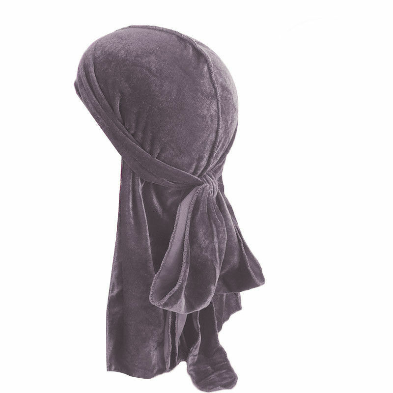 Turbante Doo Durag para hombre y mujer, gorro de Bandana transpirable de terciopelo de 94 cm, Unisex, gran oferta