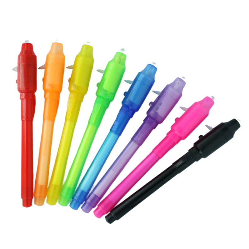 1/3pcs 2 In 1 Luminous Light Pen UV Writing Invisible Ink Pen Kid Toy