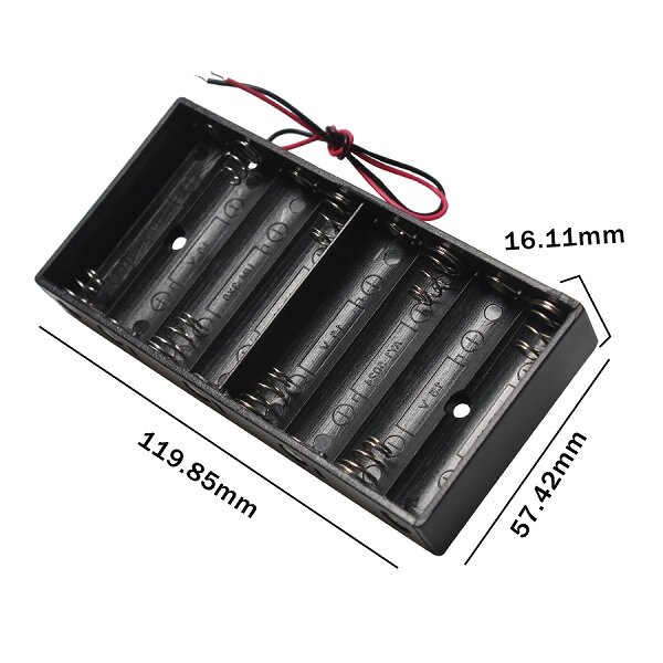 1Pcs Aa Batterij Houder Case Box 2 3 4 5 6 8 10 Slot Met Wire Leads Geen cover & Switch Batterijen Organizer Plastic Opbergdoos