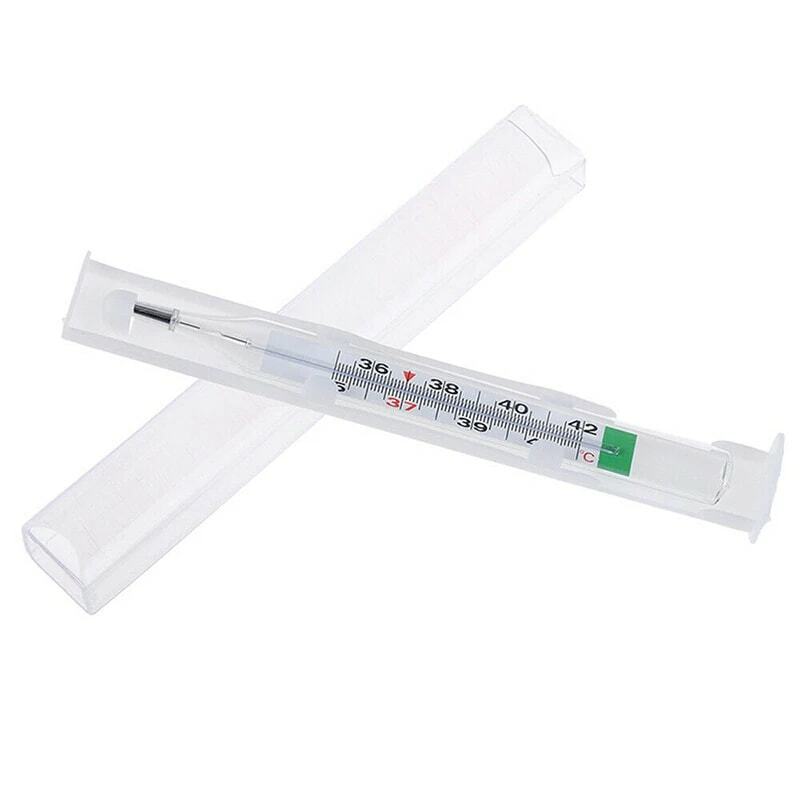 Termômetro de precisão de vidro tradicional clássico da escala dupla livre de mercúrio de pouco peso portátil para adultos do bebê em casa 35-42 c