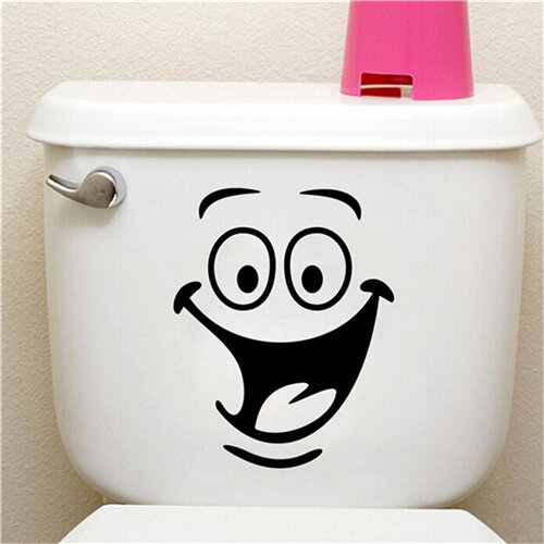 1pc creative DIY 3D Smile Face Big Eyes wall adesive parede for office hotel toilets bathroom home deca new fashion