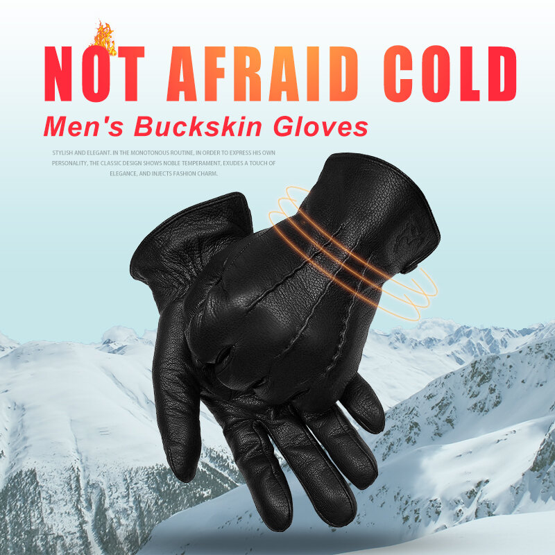 2020 جديد الشتاء الرجال قفازات جلدية دافئة لينة الأسود الخياطة تصميم Mittenskin باكسكين قفازات تقليد الصوف بطانة شحن مجاني