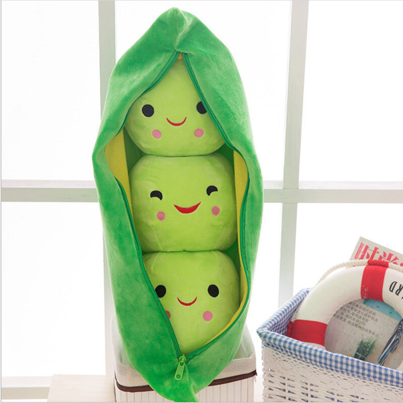 Juguete de peluche Kawaii para niños y niñas, de alta calidad almohada en forma de guisante, muñeco de planta