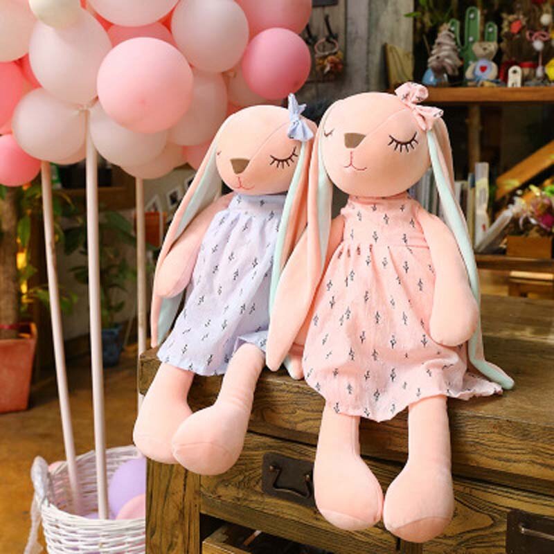 Muñeca de conejo de orejas largas para niños, muñeco de peluche suave de conejo para dormir, regalo, gran oferta, novedad