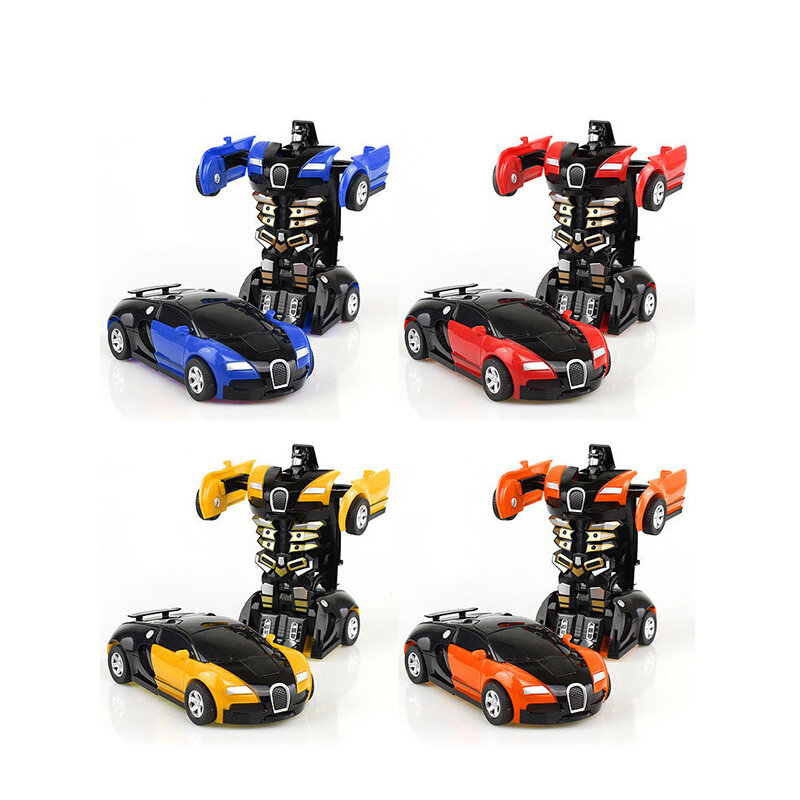 2 IN 1 Verformung Roboter Auto Modell Kunststoff Mini Transformation Roboter Spielzeug Für Jungen Ein Schritt Auswirkungen Fahrzeuge Auto Kinder spielzeug
