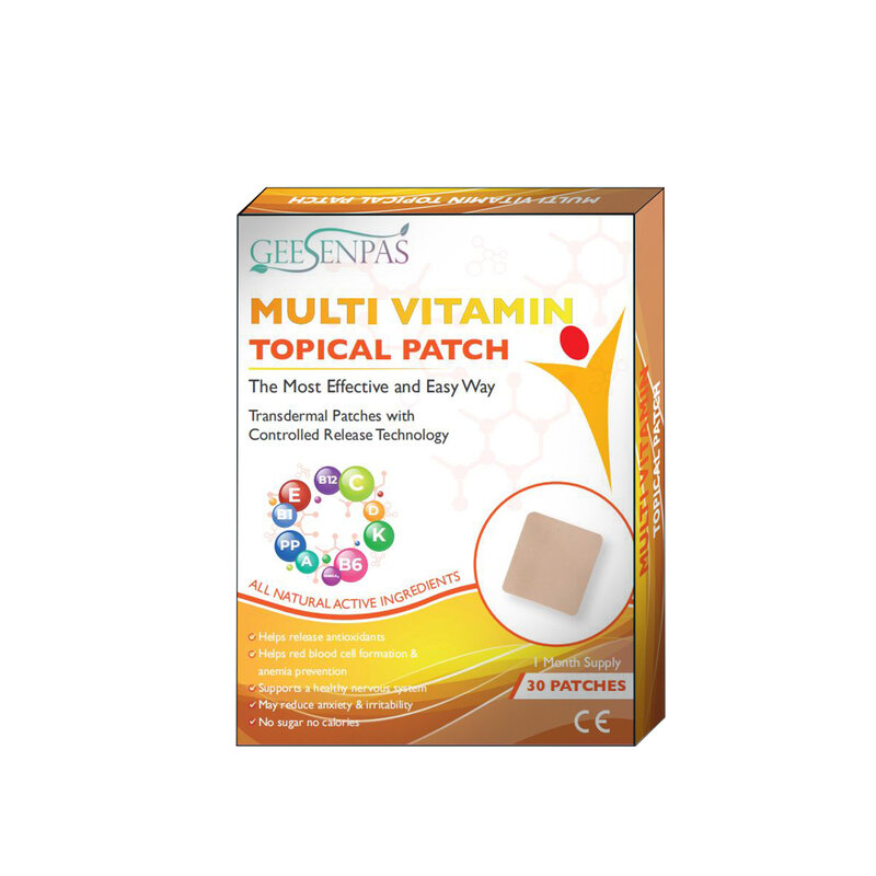 Adesivo multivitamina atual que ajuda a liberar antioxidantes, suporta o metálico, ajuda a melhorar os níveis de estresse, 1 caixa/peças