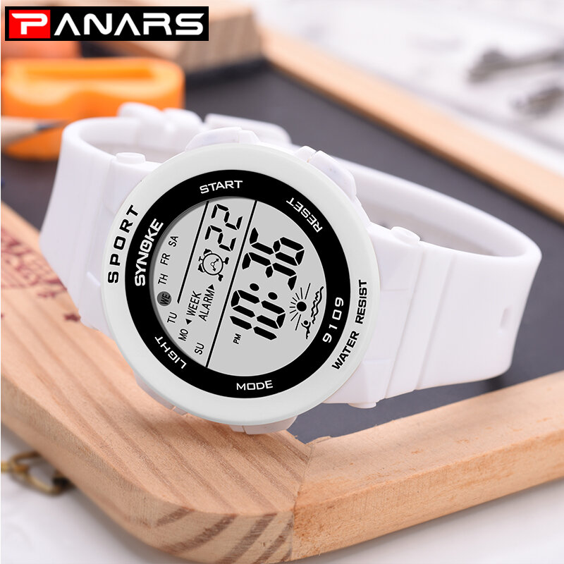 Часы PANARS женские многофункциональные, водонепроницаемые спортивные светодиодные цифровые наручные, с будильником, секундомером, для девочек и мальчиков, подарок