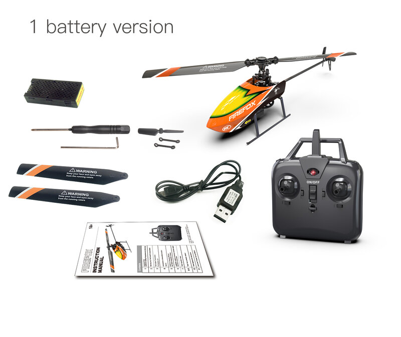 Helicóptero C129 de cuatro vías fijo de alta vía, hélice única, helicóptero de Control remoto sin alerones, Avión de Control remoto de 2,4G, modelo de juguete