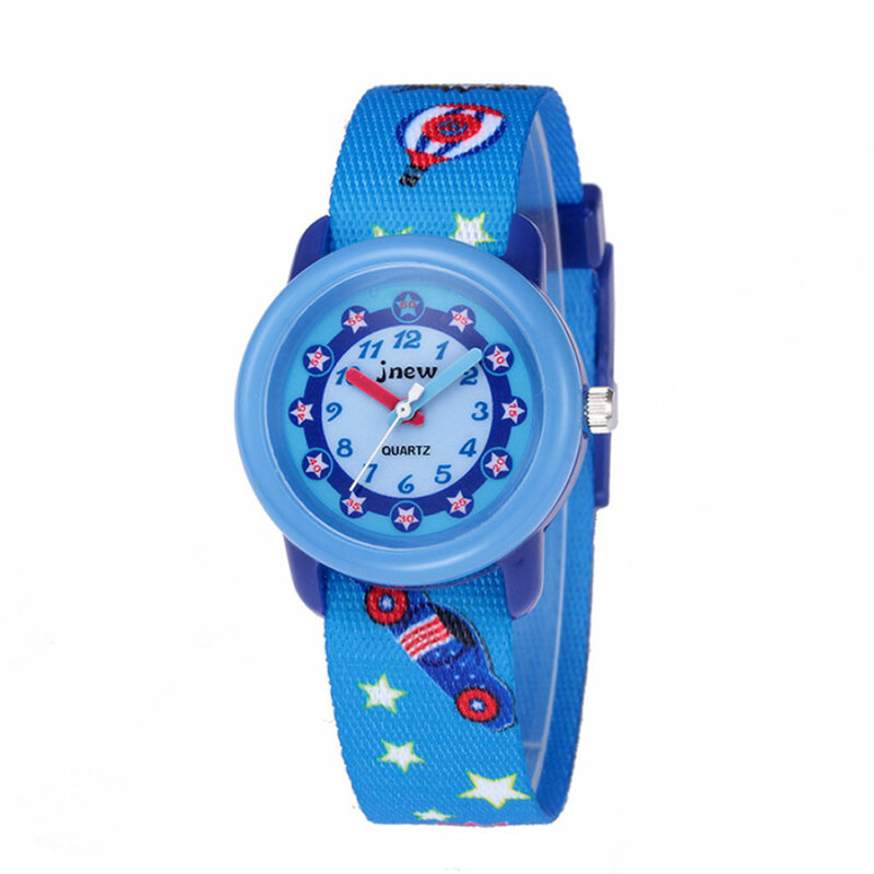 고품질 어린이 시계, 방수 블루 자동차 핑크 아이스크림 만화 쿼츠 손목 시계, 소년 소녀용 짠 시계 스트랩 시계