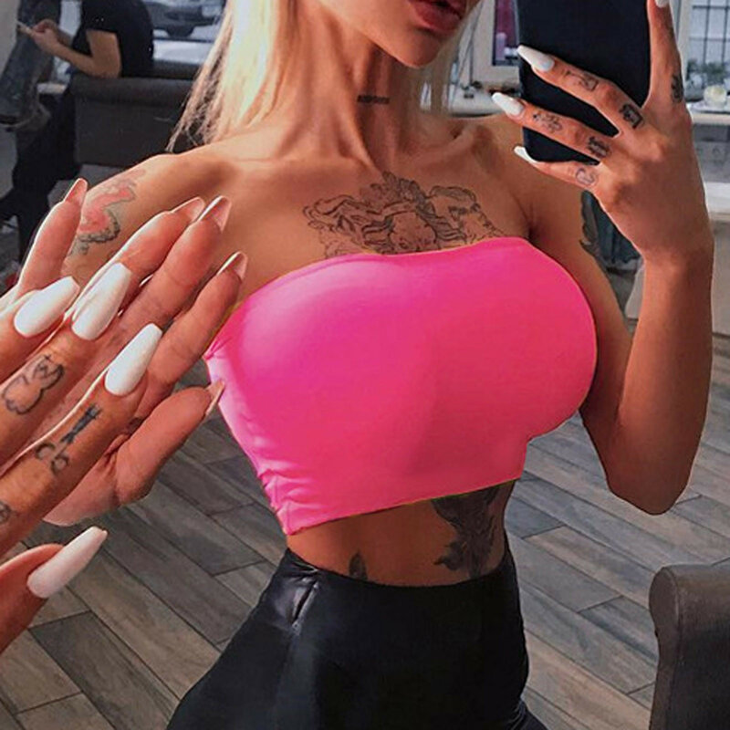 One Shoulder Women's Tank Top Fashion Casual Sleeveless Bra Slim Short Solid Color Sexy Vest Camisole Korean Style Camis 2021