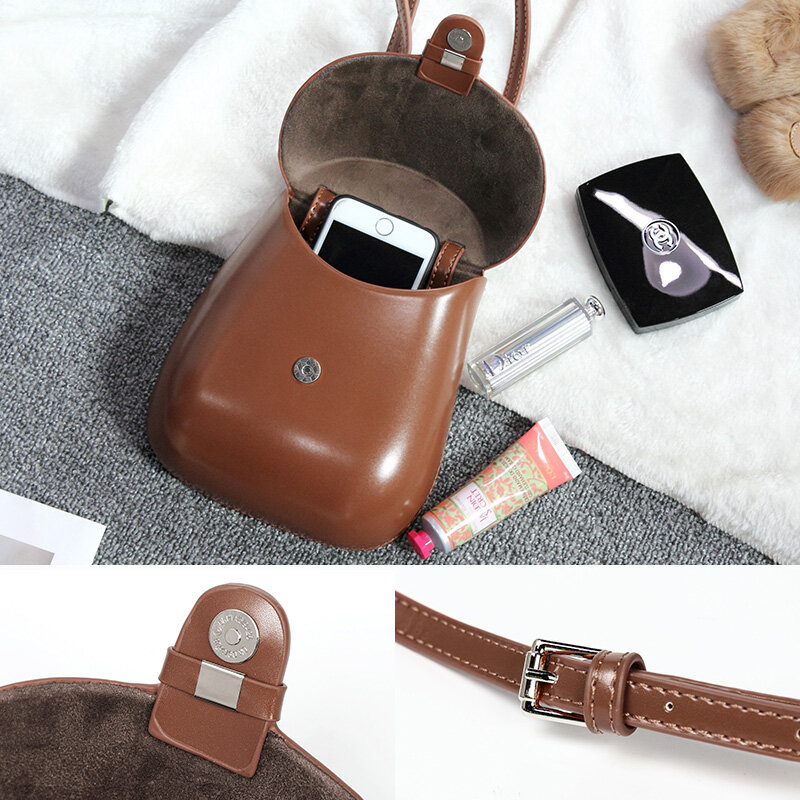 KOKOPEAS Chic Vintage Messenger Handtasche Einfache Luxus Designer Sattel Klappe Schulter Handtasche PU Leder Umhängetaschen Für Frauen