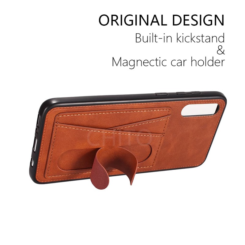 Skórzany magnetyczny przypadku podpórka dla Samsung Galaxy A50 A70 A80 A90 A40S A30 A20 A10 gniazdem na karty pokrywa dla M10 M20 M30 A7 A9
